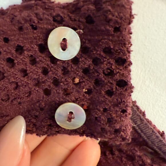 Free People Beach About Time Top Burgundy Lace Tunic Top Small - Picture 7 of 8